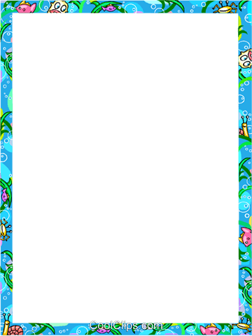 Aquatic Themed Frame Royalty Free Vector Clip Art Illustration - Person (360x480), Png Download