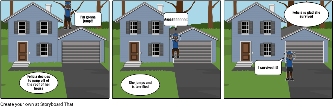 Felicia's Daring Jump - Cartoon (1164x385), Png Download