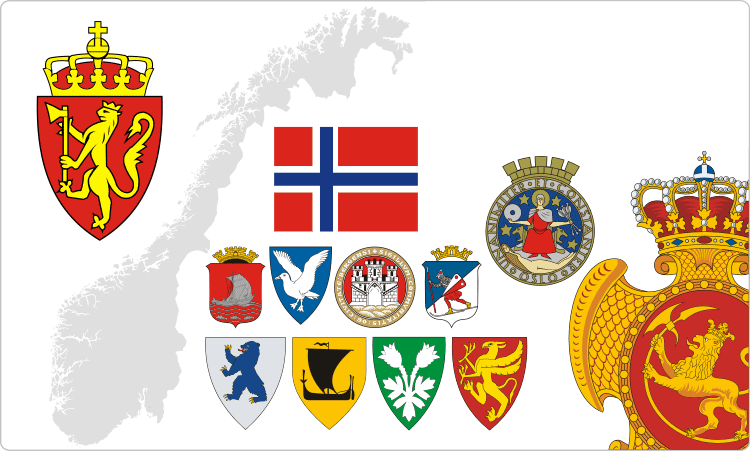 Norway Clipart Norwegian Flag - Oslo Coat Of Arms Large Wall Clock (750x451), Png Download