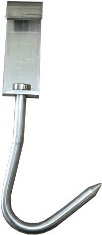 Large Stainless Steel Butchers Hook On Slider - Steel (255x500), Png Download