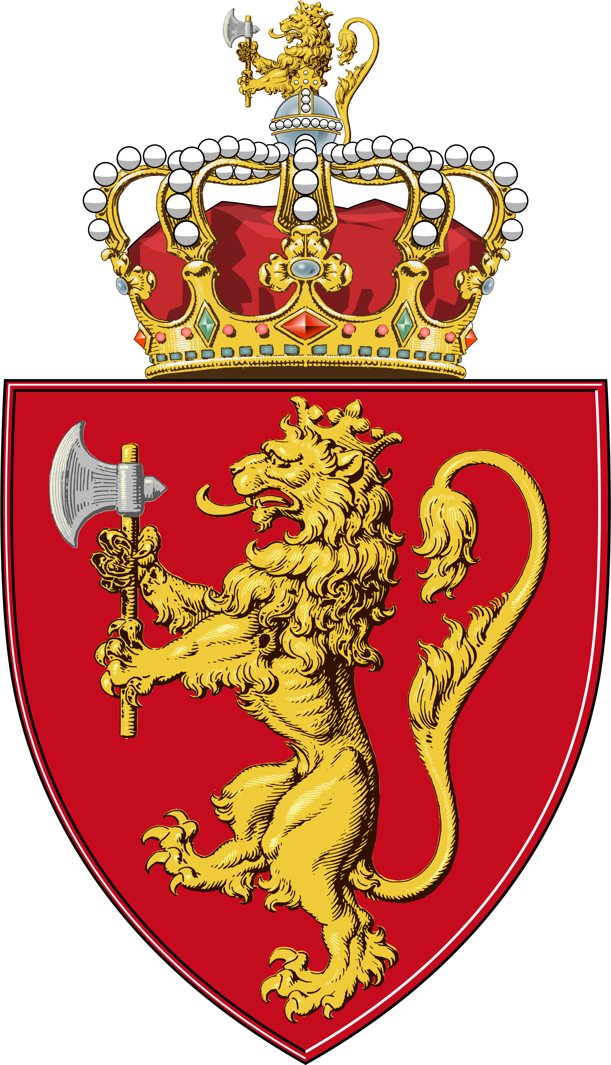 Coat Of Arms Norway - Coat Of Arms Of Norway (2000x3485), Png Download