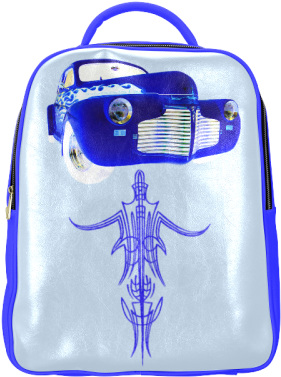 1941 Master Deluxe Blue With White Flame Popular Backpack - Bag (500x500), Png Download