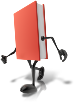 Review My Book - Book With Legs Walking (350x400), Png Download