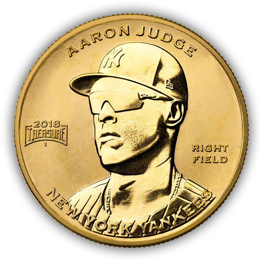 Newyorkyankees Aaronjudge Gold Shadow - Baseball (1000x991), Png Download