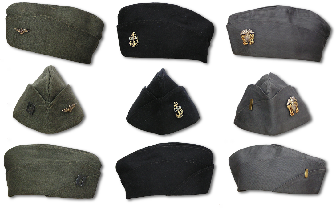 Side And Front Views Of Aviation Pilot's, Chief Petty - Us Navy Side Cap (1112x711), Png Download