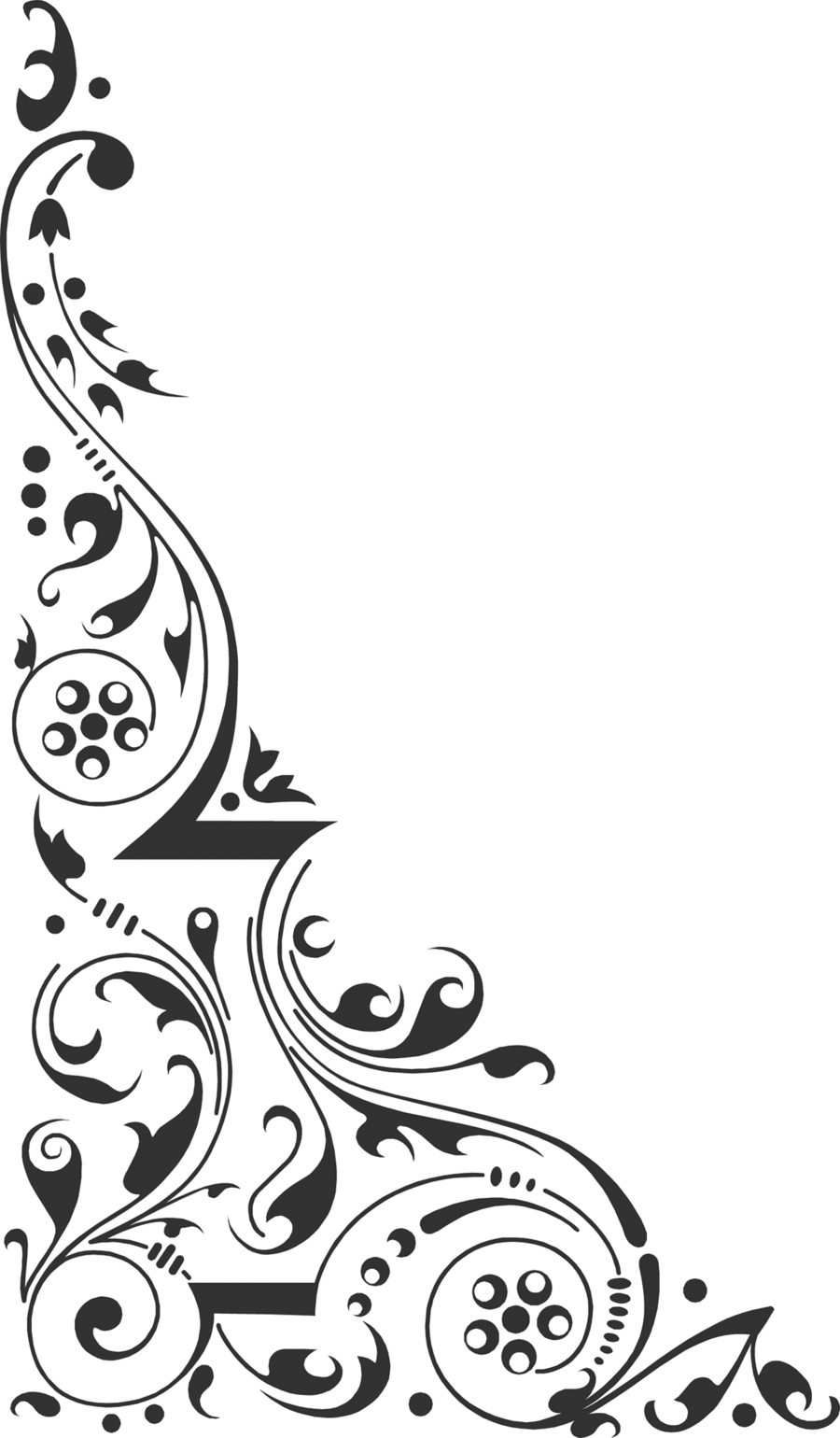 Corner Design Clipart Clip Art - Black & White Corner Design Hd (900x1540), Png Download