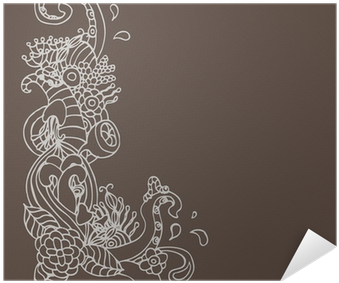 Flower Ornament Doodle Corner Vector Poster • Pixers® - Drawing (400x400), Png Download