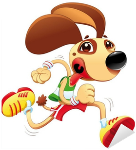 Funny Dog Is Running - Dog (400x400), Png Download