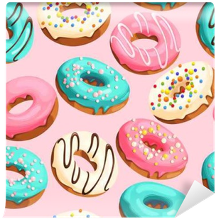 Fototapete Glazed Donuts Nahtlos • Pixers® Wir Leben, - Doughnut (400x400), Png Download