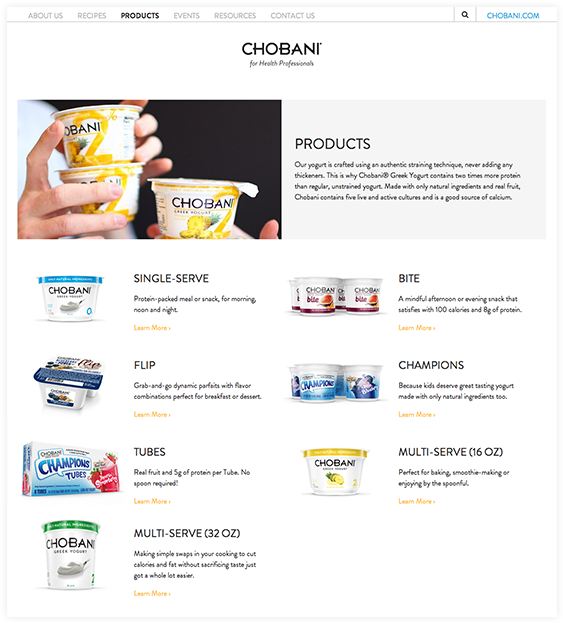 Displays All Chobani Products, Showcasing Their Respective - Online Advertising (600x655), Png Download