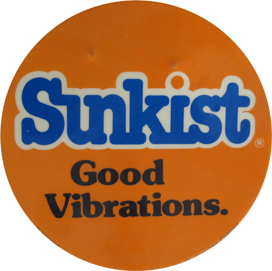 Post - Vintage 3" Pinback 38-080 - Advertising - Sunkist Orange (1000x997), Png Download
