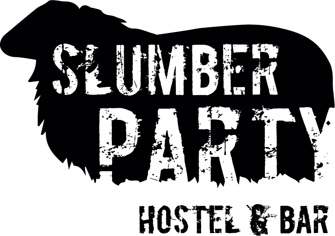 Slumber Party Hostel Logo (688x486), Png Download