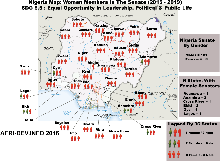 Nigeria Map Women In Senate - Nigeria Info Map (931x686), Png Download
