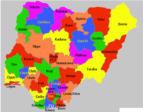 Nigeria And Its States (660x367), Png Download