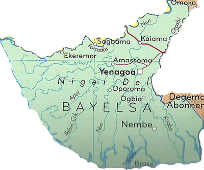 Bayelsa - Map Of Bayelsa State (400x333), Png Download