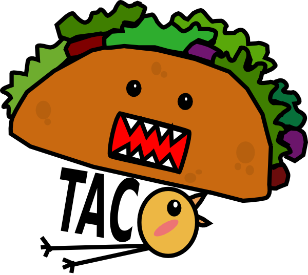 Taco Mae Chick Clip Art - Cartoon Tacos (600x537), Png Download