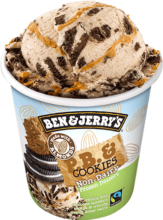& Cookies Non-dairy Pint - Ben And Jerry's Pb And Cookies (374x479), Png Download