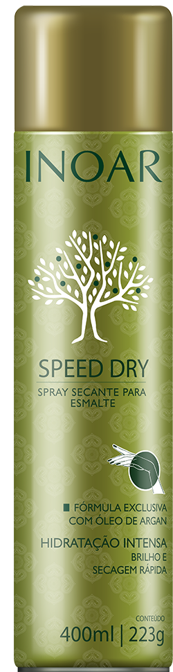 Speed - Inoar Speed Dry Spray Secante Para Esmalte 400ml (1000x1000), Png Download