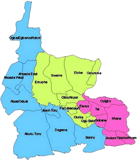Rivers State, Also Known Simply As Rivers, Is One Of - Rivers State Lga Map (481x537), Png Download