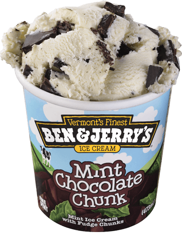 Mint Chocolate Chunk Detail - Ben Jerry Minter Wonderland (374x479), Png Download