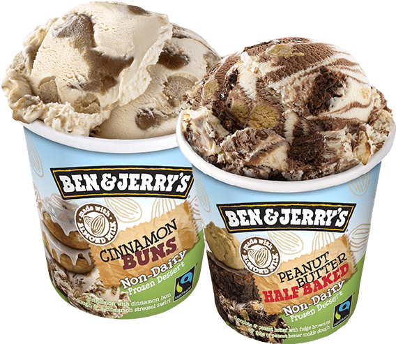 New Non-dairy Pints - Ben And Jerry's Non Dairy Cinnamon Bun (595x515), Png Download