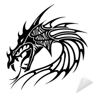 Tribal Dragon Head Logo (400x400), Png Download