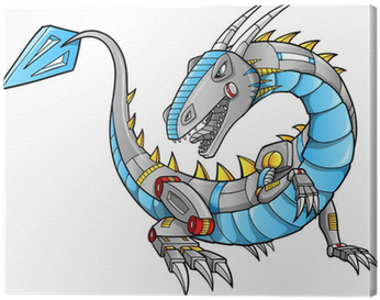 Robot Cyborg Dragon Vector Illustration Art Canvas - Illustration (400x400), Png Download