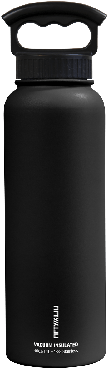 40oz Bottle With Wide Mouth 3 Finger Lid - Fifty Fifty Water Bottle 40 Oz (1200x1200), Png Download