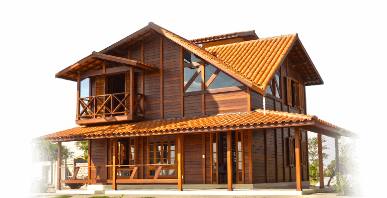 Casa De Madeira Pré-fabrica - Casas De Madeira Brasil (769x394), Png Download