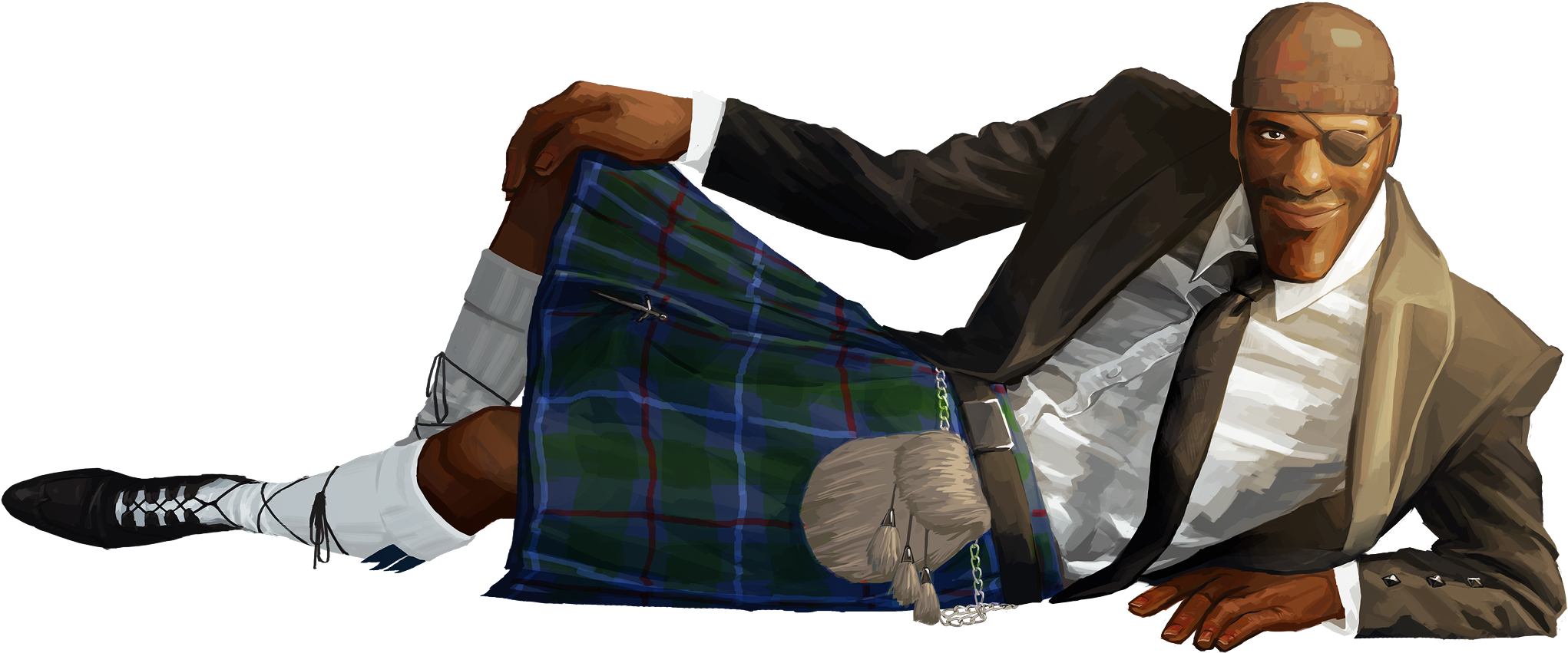 Stupid Sexy Demoman - Demo Man Fan Art (2049x855), Png Download