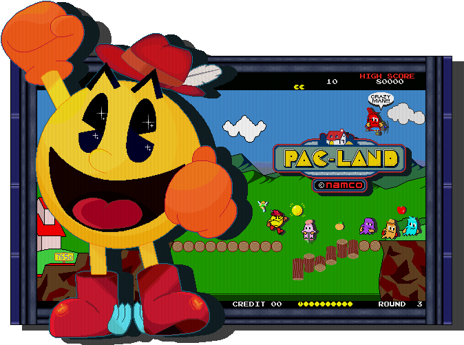 Family Man And Hero Of Fairies - Pac-man (702x515), Png Download
