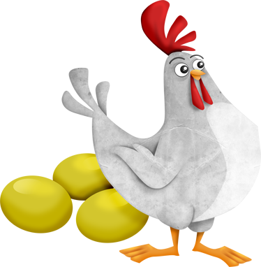 La Gallina De Los Huevos De Oro - Gallina Con Huevos De Oro (374x382), Png Download