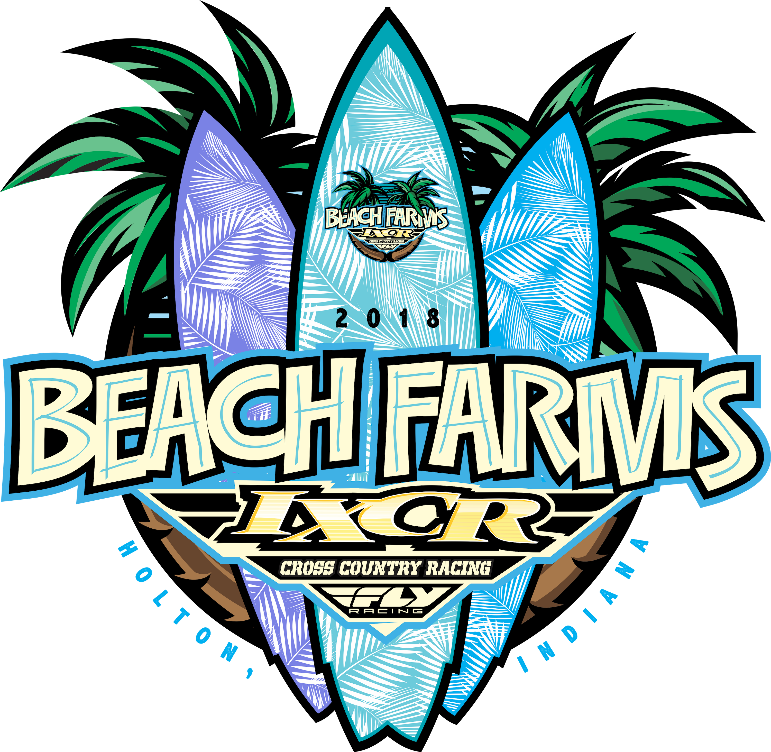 2018 Ixcr Rd9 Beach Farms Event Logo - Hawaiian Theme Logo (3000x2926), Png Download