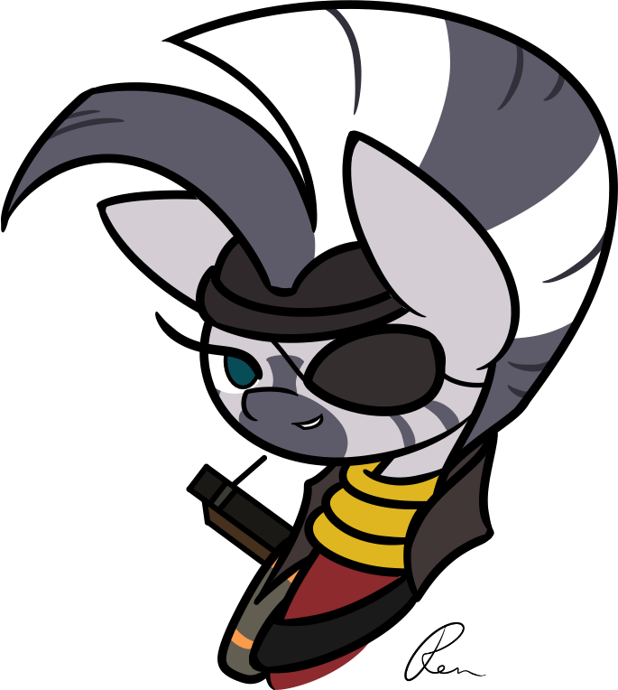 Democora, Demoman, Demozecora, Eyepatch, Parody, Safe, - Renamon (685x764), Png Download