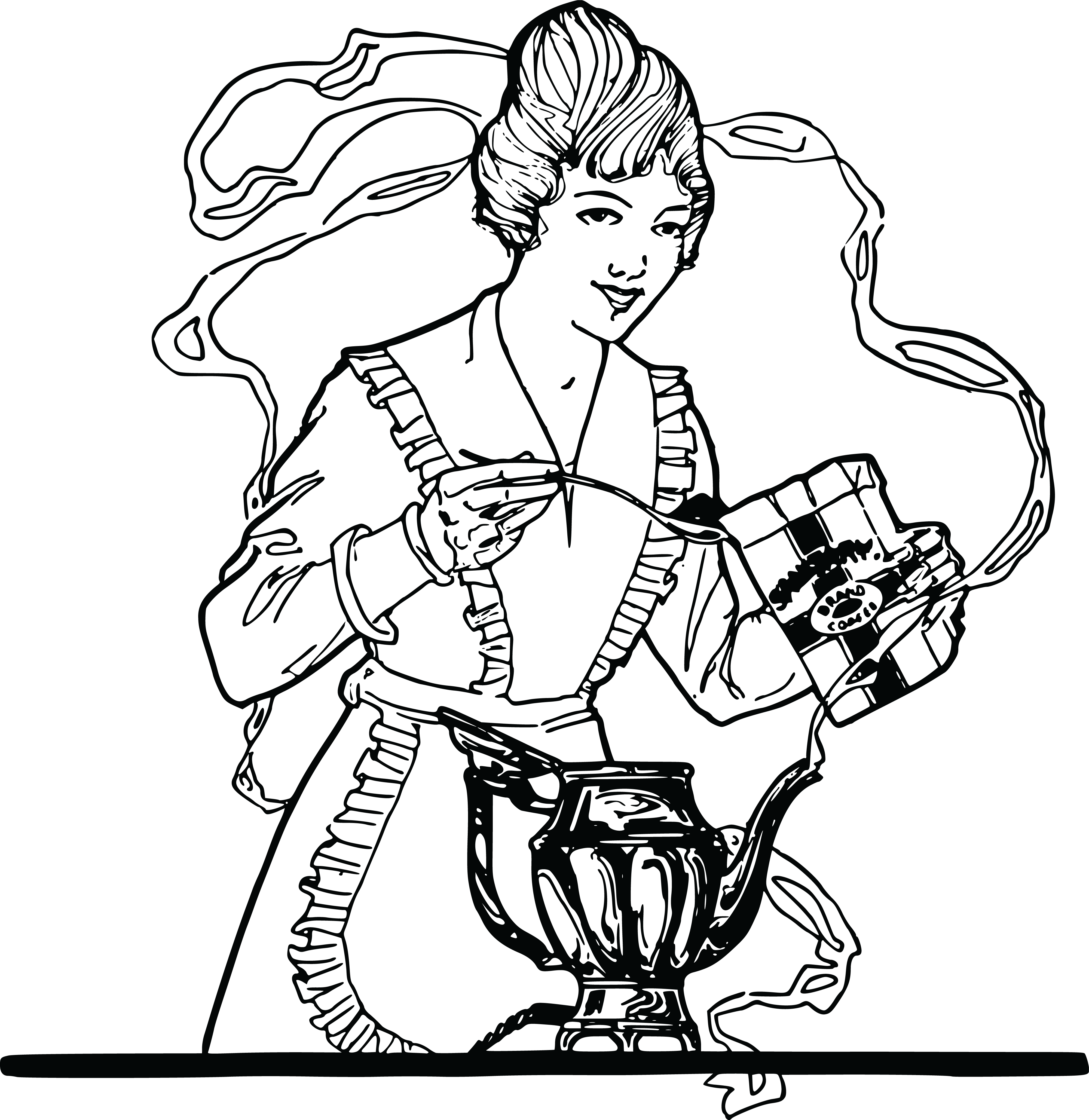 Download Free Clipart Of A Retro Black And White Woman Making Make Clipart Black And White Png Image With No Background Pngkey Com