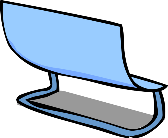 Blue Bench Sprite 005 (582x480), Png Download