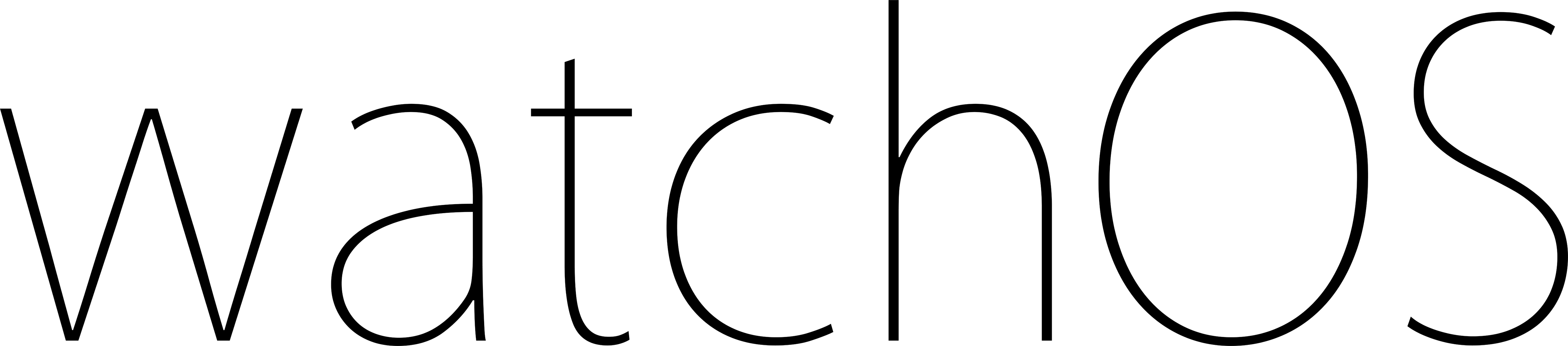 Apple Watchos Wordmark - Watchos (4000x883), Png Download