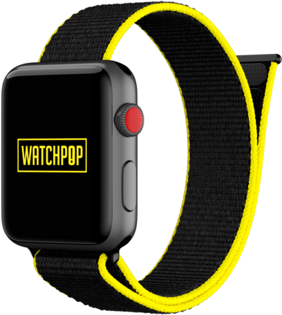 Watchpop Loop For Apple Watch In Bumblebee Black/yellow - Apple Watch 42mm Armband Rot (560x560), Png Download