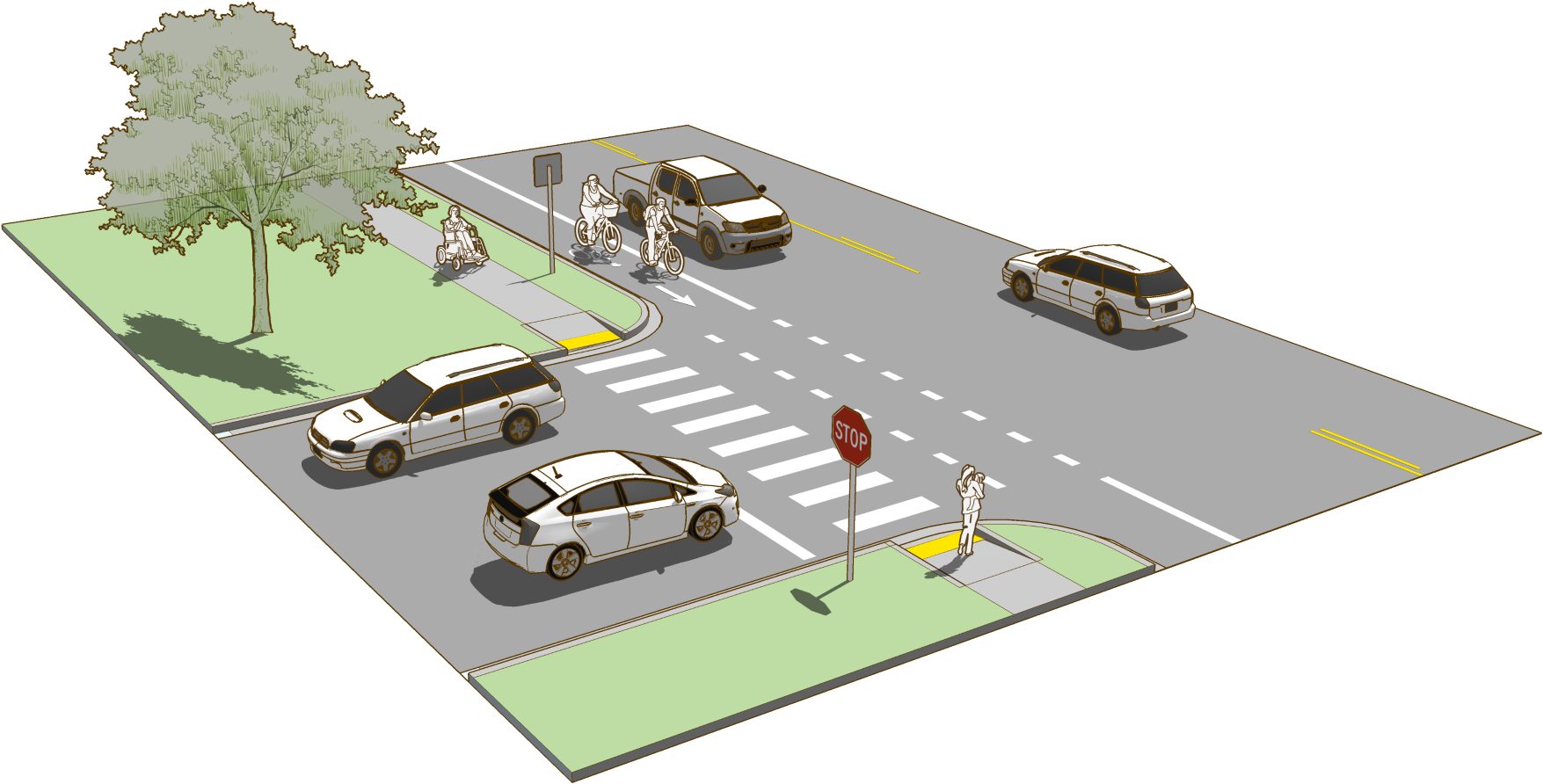 A Bike Lane Is Located Directly Adjacent To Motor Vehicle - Cycling (1920x953), Png Download