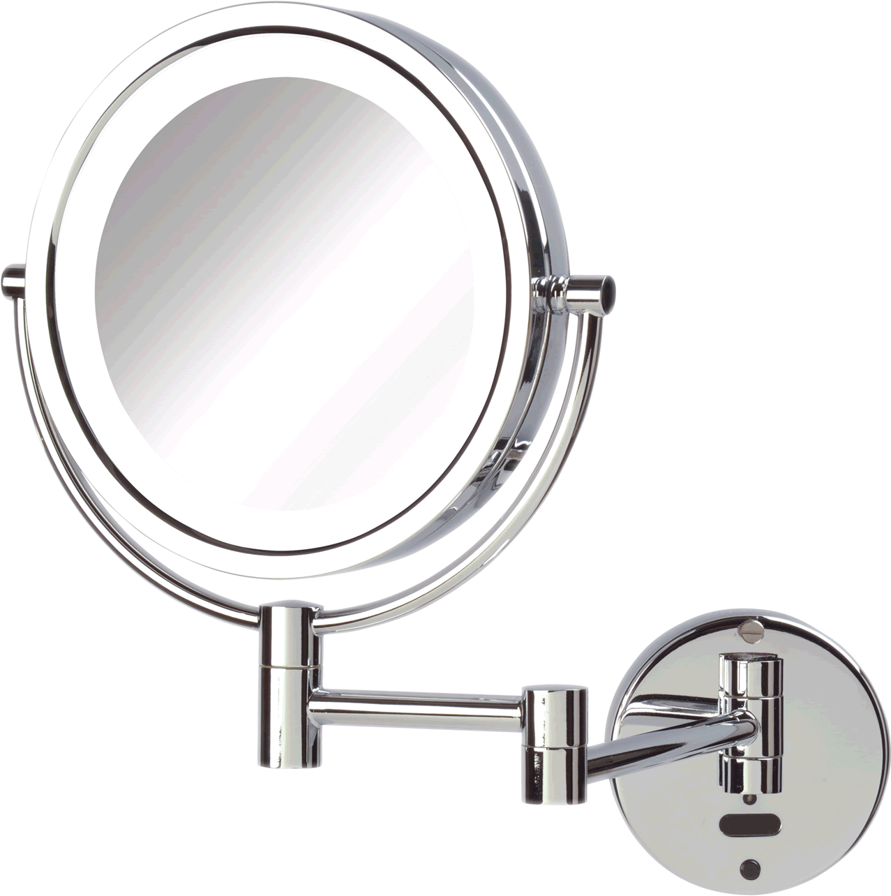 More Views - Sharper Image 8x-1x Led Lighted Wall Mirror W/motion (1280x1294), Png Download