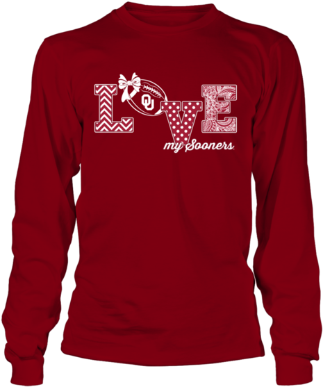 Love My Oklahoma Sooners Team Football Symbol Shirt - Jerome Bettis - Infinite Heart Unisex Long Sleeve (600x600), Png Download