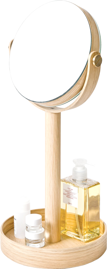 Close Up Mirror Oak - Wireworks Natural Oak Magnify Mirror (900x900), Png Download