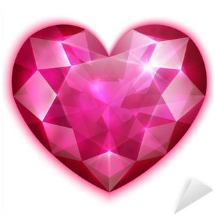 Pink Ruby Heart On White Background - Blue Diamond Heart Shape (400x400), Png Download