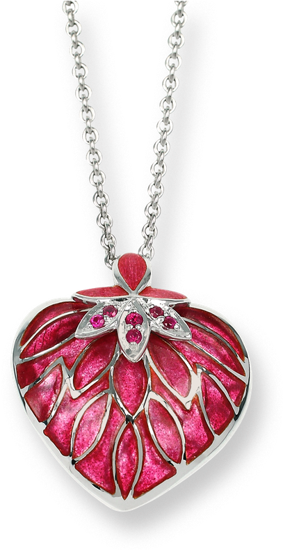 Nicole Barr Designs Sterling Silver Heart Necklace-red - Nicole Barr Heart Necklace Red Ruby Large (800x800), Png Download