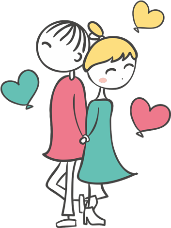 Vinilo Infantil Pareja De Enamorados Con Corazónes - Estou Orando Por Vc (470x470), Png Download