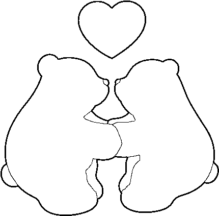 Dibujo De Osos Polares Enamorados Para Colorear - Oso Y Panda Enamorados (600x470), Png Download
