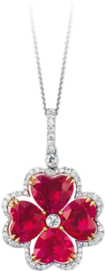 Ruby And Diamond Heart Shape Pendant - Locket (375x375), Png Download