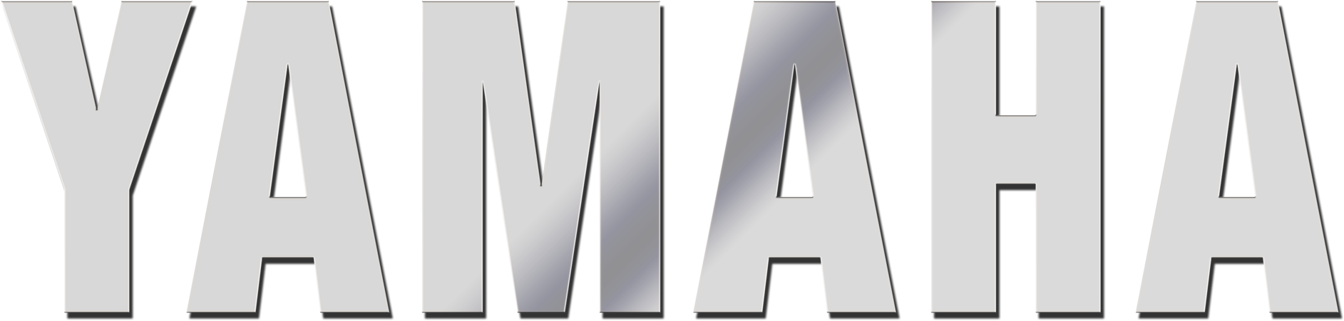 "yamaha" With Shield On Top - Yamaha Logo Png In White (1920x480), Png Download