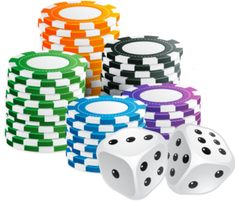Casino Chips And Dice - Naipes Casino (400x325), Png Download
