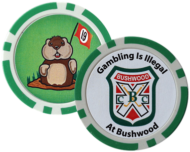 Caddyshack Poker Chip Ball Marker - Caddyshack Pin Flag With Bushwood Country Club Crest (386x386), Png Download